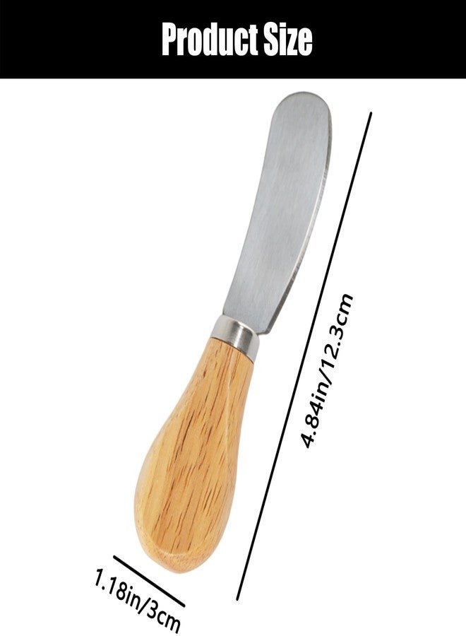zuylikxy Set of 4 Cheese Spreaders with Wooden Handles - Mini Butter Knives, Stainless Steel Cheese Slicer, Small Cocktail Cutter for Charcuterie Boards, Appetizers, Condiments, Cream, Jam, and Sandwiches - Image 4