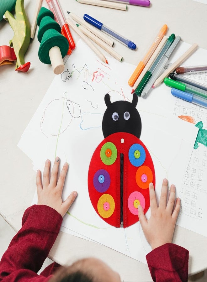 Garneck Page Button Practice Add-On #81 - Engaging Felt Activity for Early Learning DIY Ladybird Craft for Teaching Basic Life Skills Like Zipping and Buttoning - Image 3