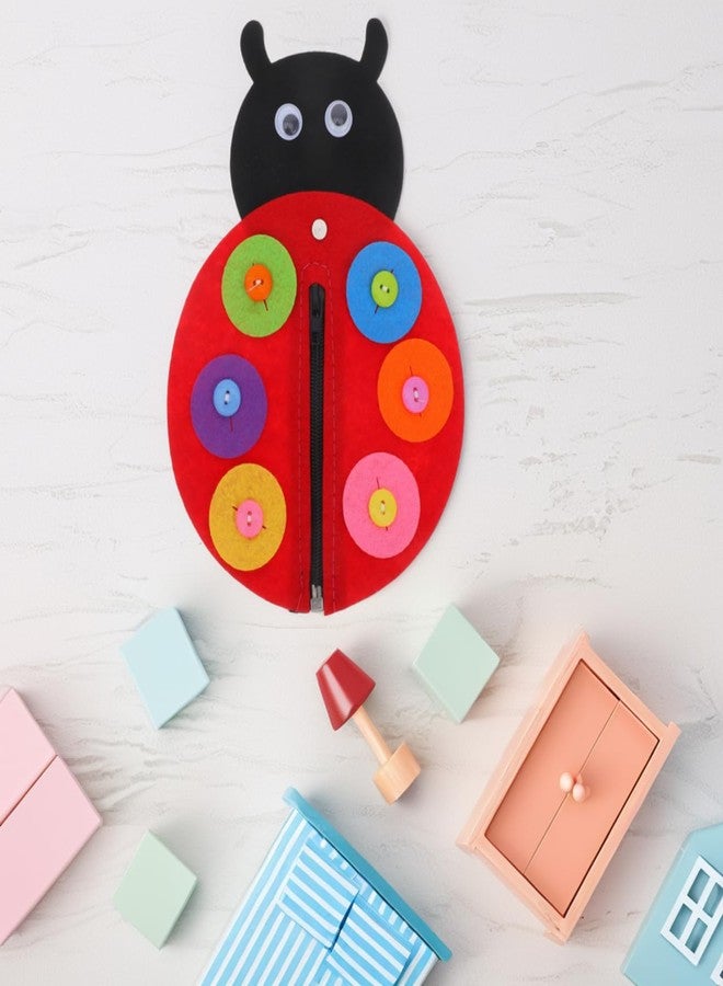 Garneck Page Button Practice Add-On #81 - Engaging Felt Activity for Early Learning DIY Ladybird Craft for Teaching Basic Life Skills Like Zipping and Buttoning - Image 5