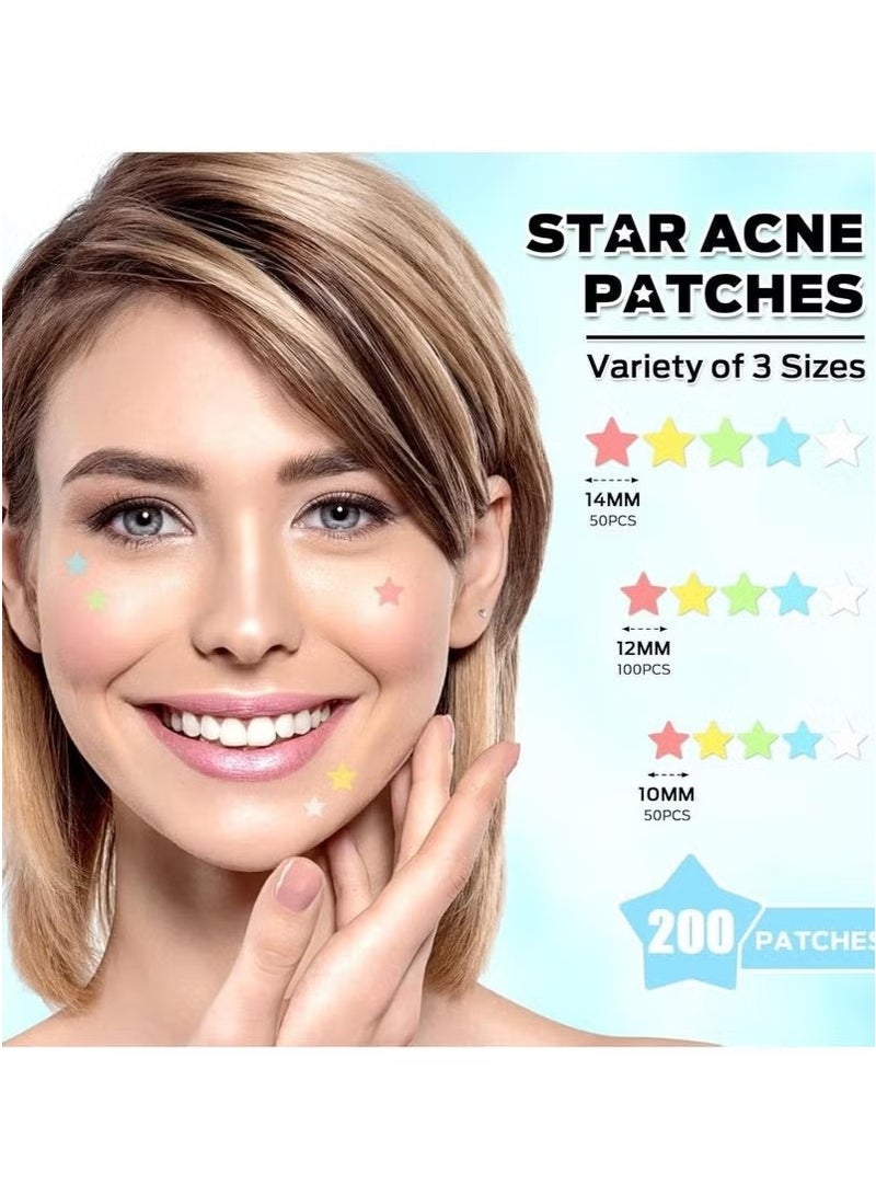 Jaysuing 200 Pcs Pimple Patches, Hydrocolloid Acne Patches for Face, Colorful Star Pimple Spot Sticker with Hyaluronic Acid, Tea Tree Oil & Centella Oil for Covering Zits and Blemishes - Image 5
