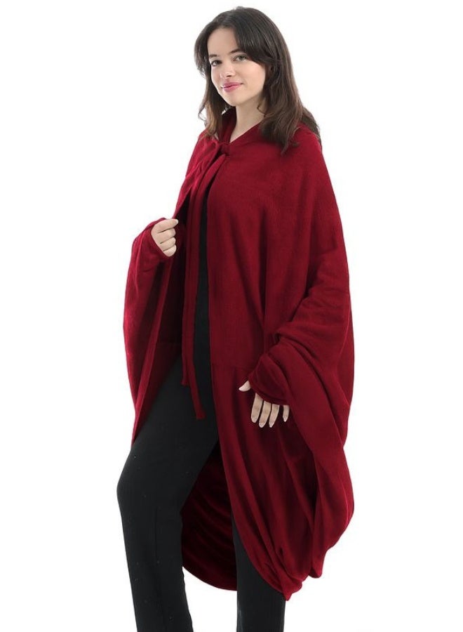 سنوز بطانية قابله للارتداء الشخصي، برغندي، فري سايز - Image 1