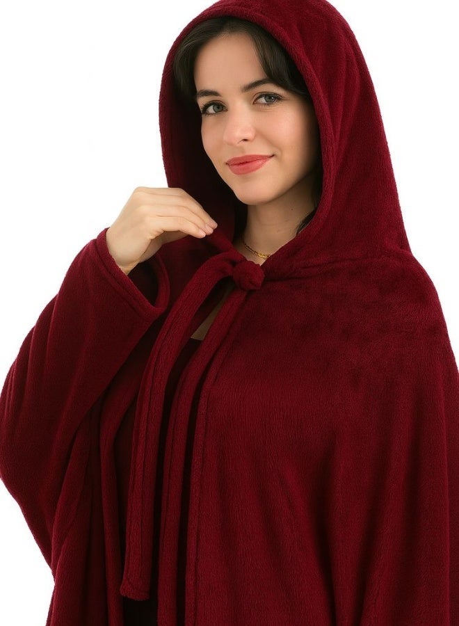 سنوز بطانية قابله للارتداء الشخصي، برغندي، فري سايز - Image 2