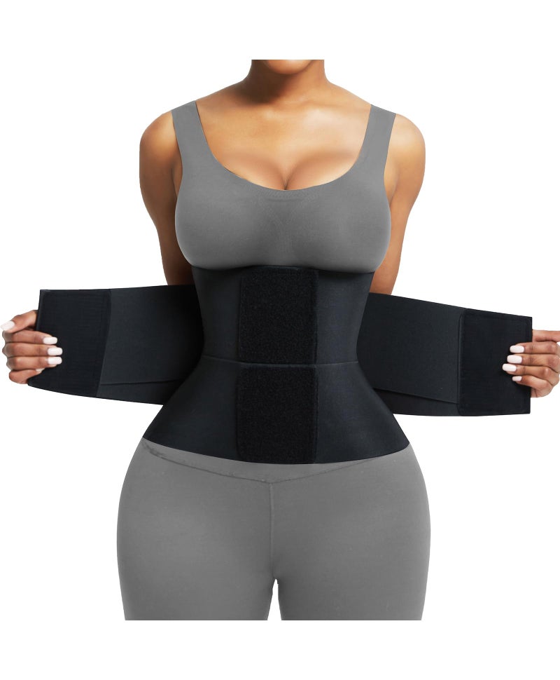 FeelinGirl Women Corset Waist Trainer Belt Tummy Control Waist Cincher Trimmer Perspiring Workout Body Shaper Black 3XL - Image 1