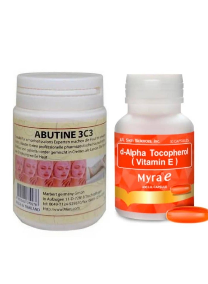 Skin Whitening and Renewal Cream 250g + D-Alpha Tocopherol Vitamin E Myra E 400 IU 30 Capsules