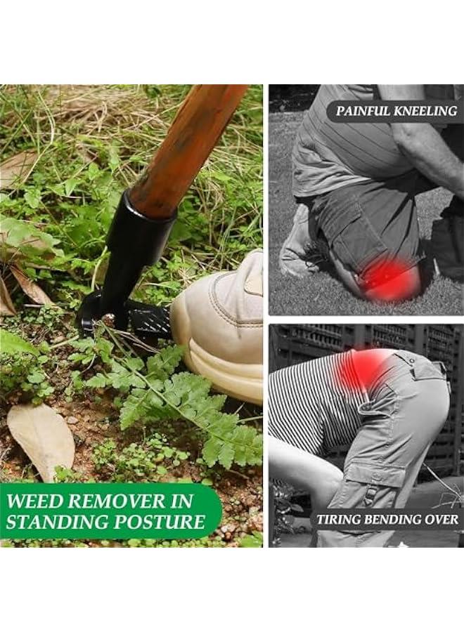 HOOKOR Weed Puller Tool, Stand-up Weeding Puller Tool Heavy-Duty Stainless Steel Claw with Metal Handle Weeder for Gardening Weed Remover Tool for Lawn and Garden (39)  - Image 5