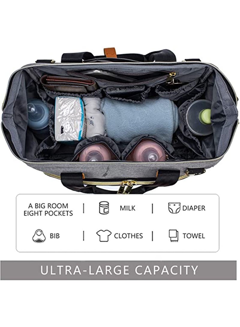 GT-Wheel Diaper Mummy Bag Tote with Bottle Case and Changing Pad, Dikaslon Large Travel Diaper Tote for Mom and Dad, Multifunction Baby Bag for Boys and Girls - Image 3