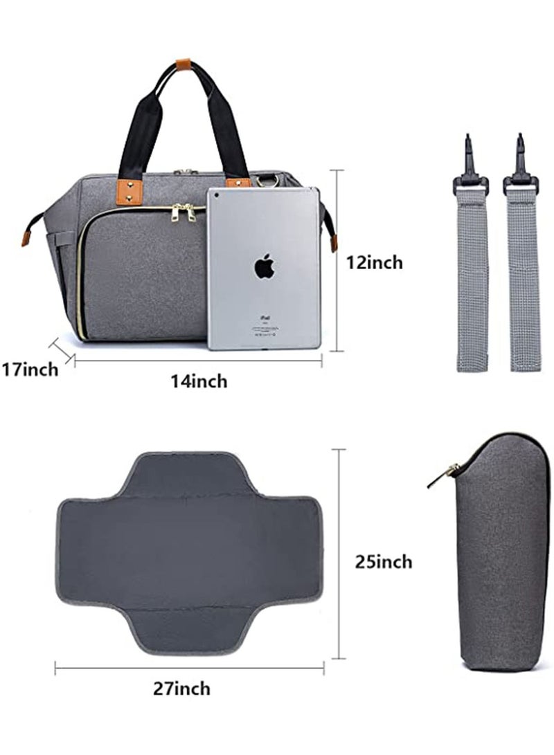 GT-Wheel Diaper Mummy Bag Tote with Bottle Case and Changing Pad, Dikaslon Large Travel Diaper Tote for Mom and Dad, Multifunction Baby Bag for Boys and Girls - Image 4