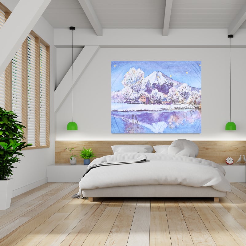 2 pcs Japanese Style Bedroom Wall Hanging Cloth Decorative Wall Tapestry - Image 5