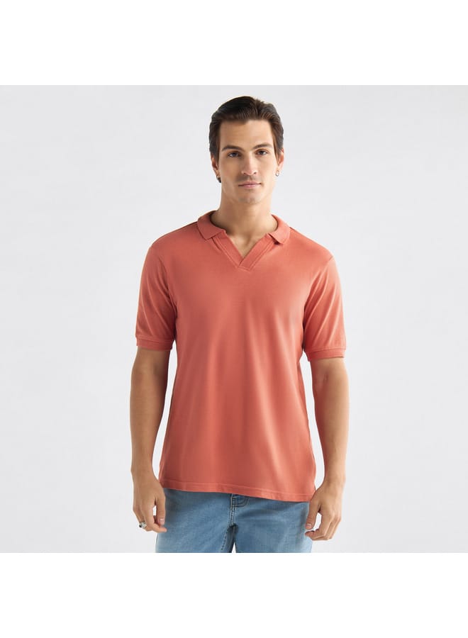 Splash FAV Solid Polo T-shirt with Short Sleeves  - Image 1