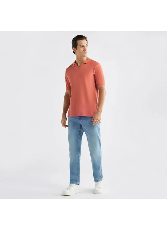 FAV Solid Polo T-shirt with Short Sleeves