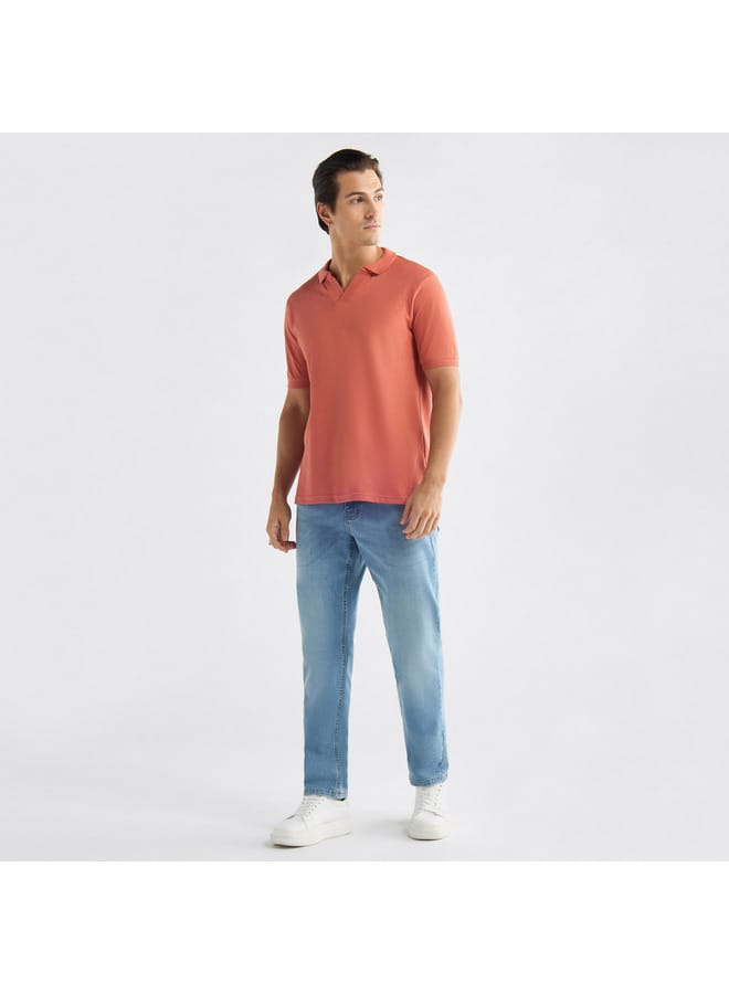 Splash FAV Solid Polo T-shirt with Short Sleeves  - Image 2