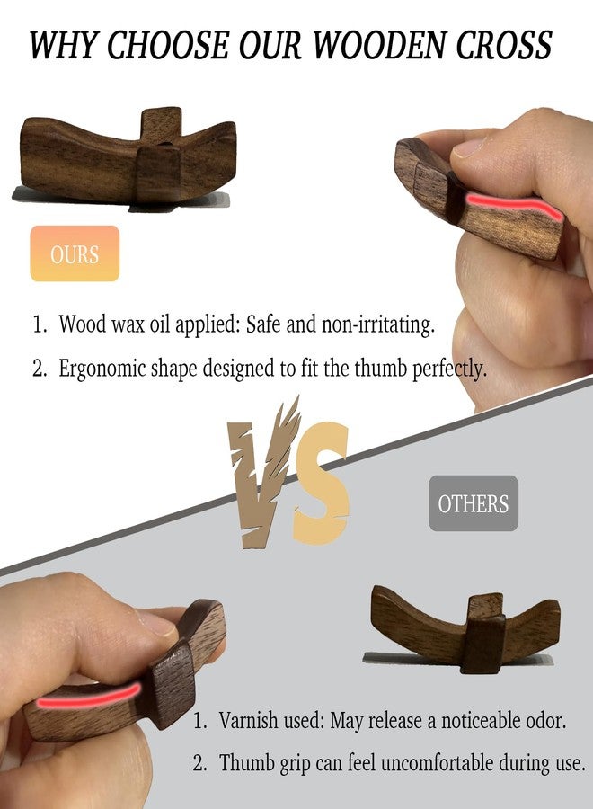 KyooteLfv Wooden Cross Fidget - Cross My Heart, Walnut Pocket Crosses for Anxiety Relief & Prayer, Encouragement Christian Gift for Adults/Kids (3 PCS) - Image 4