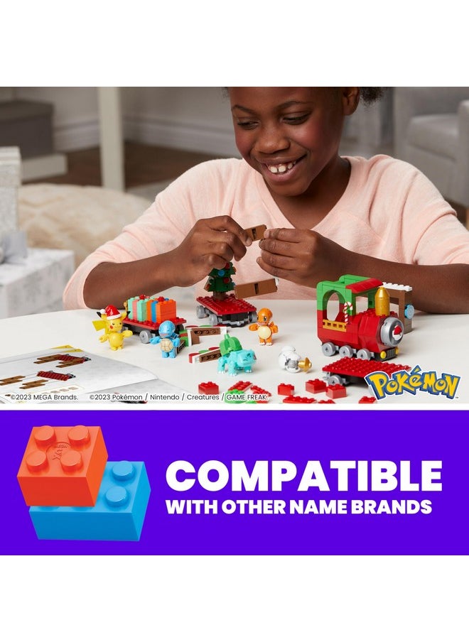 Mega Brands MEGA Pokemon Action Figure Building Toys, Holiday Train with 373 Pieces, 4 Poseable Characters, Toy Idea for Kids  - Image 2