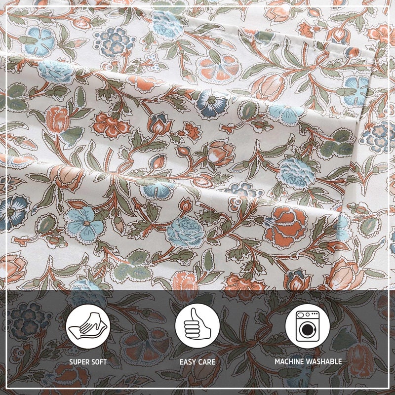 Wrangler - Queen Sheet Set  Silky & Lightweight Bedding Set  Floral Home Decor  Oeko-Tex Certified (Westward Floral Beige  Queen) - Image 5