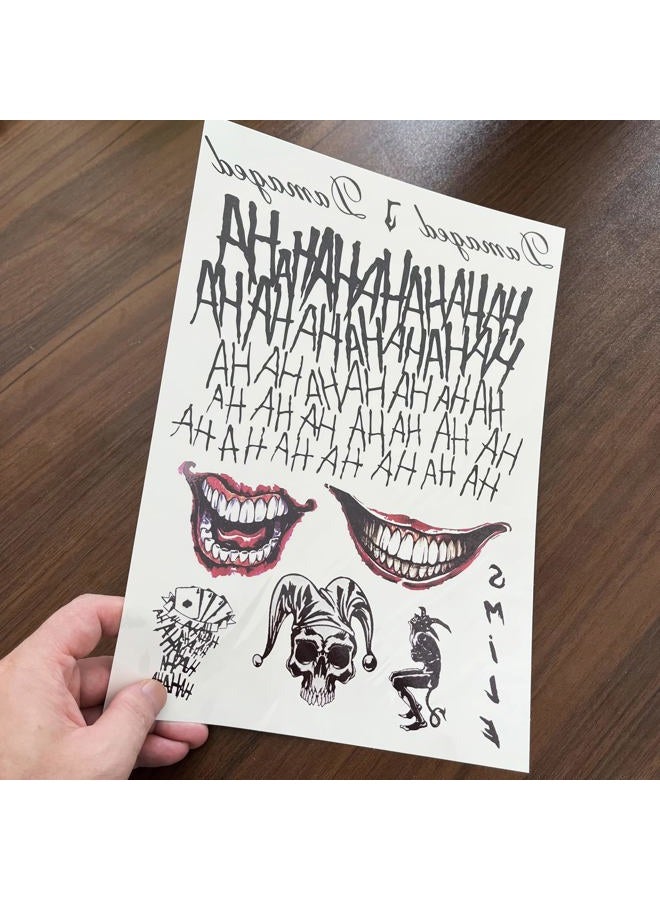 PADOUN 6 Sheets Halloween Temporary Tattoo Stickers, Fake Tattoo Stickers for Men Women Full Body Bundle for Costume Cosplay Party Accessory - Image 5