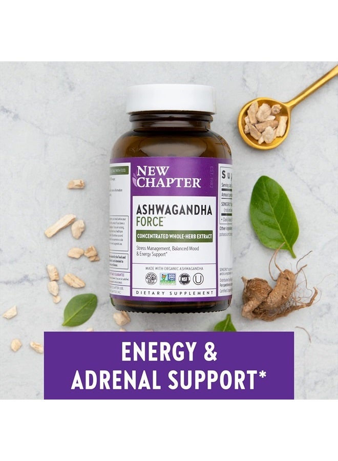 New Chapter Organic Ashwagandha Supplement, One Capsule a Day of Adaptogens for Stress Relief, Mood Support, & Energy, Vegan, 60 Count - Image 5