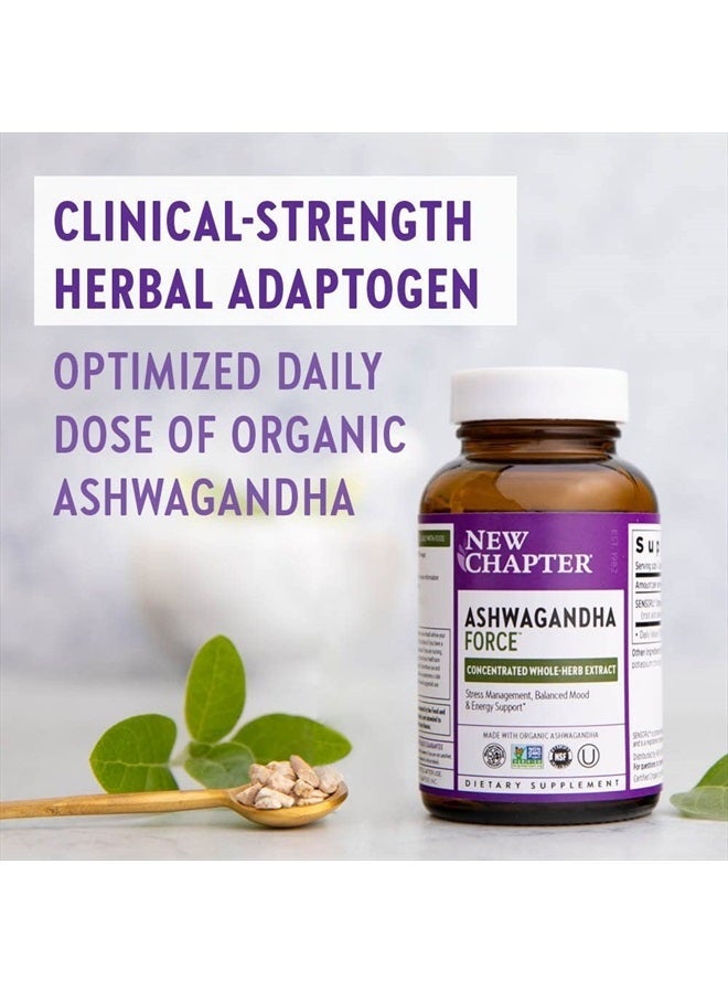 New Chapter Organic Ashwagandha Supplement, One Capsule a Day of Adaptogens for Stress Relief, Mood Support, & Energy, Vegan, 60 Count - Image 4