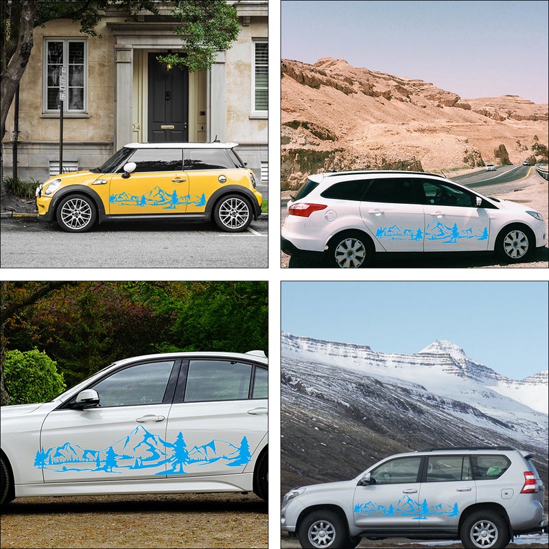 🚗 ملصق تزيين جانبي للسيارة أزرق طويل الأمد سهل الإزالة مقاس 35 في 0 5 سنتيمتر مجموعة - Image 2