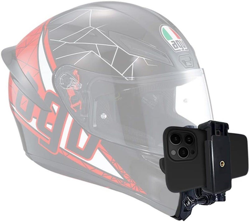 Adofys Helmet Chin Strap Mount with Mobile Clip & Screw Compatible with All Smart Phones Go pro Hero 12/11/10/9/8/7/6, SJCAM, Yi, DJI Osmo Action & Other Action Cameras - Image 1