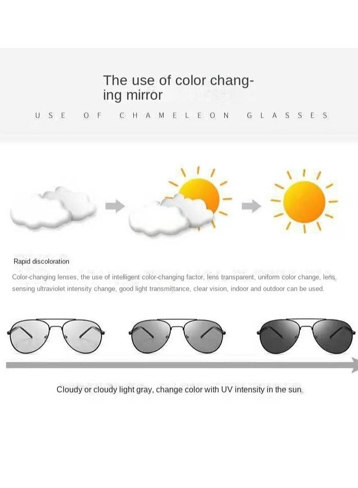 نظارات شمسية رياضية خارجية للقيادة وصيد الأسماك وركوب الدراجات مقاومة للرياح ومستقطبة ومضادة للأشعة فوق البنفسجية وضوء متغير ونظارات شمسية للرؤية الليلية والنهارية - Image 4