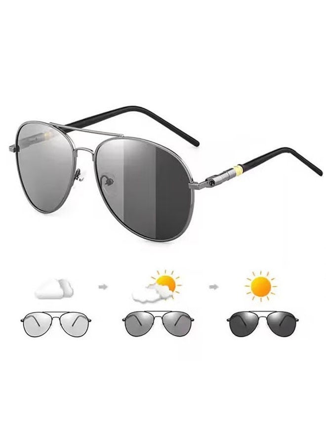 نظارات شمسية رياضية خارجية للقيادة وصيد الأسماك وركوب الدراجات مقاومة للرياح ومستقطبة ومضادة للأشعة فوق البنفسجية وضوء متغير ونظارات شمسية للرؤية الليلية والنهارية - Image 1