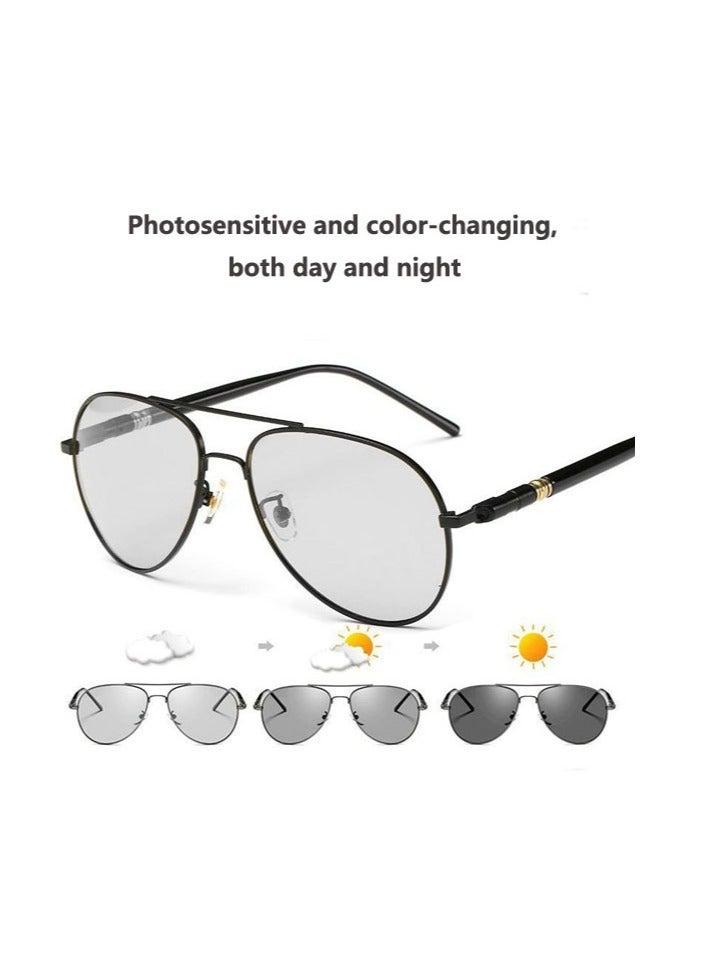 نظارات شمسية رياضية خارجية للقيادة وصيد الأسماك وركوب الدراجات مقاومة للرياح ومستقطبة ومضادة للأشعة فوق البنفسجية وضوء متغير ونظارات شمسية للرؤية الليلية والنهارية - Image 3