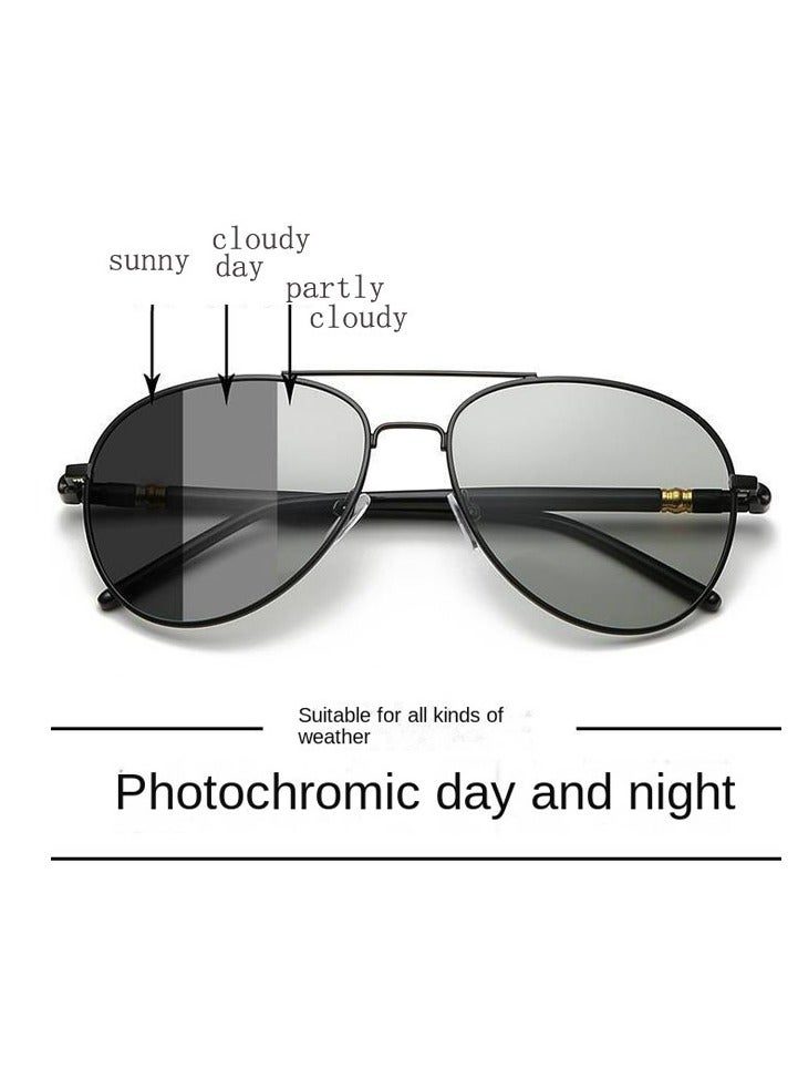 نظارات شمسية رياضية خارجية للقيادة وصيد الأسماك وركوب الدراجات مقاومة للرياح ومستقطبة ومضادة للأشعة فوق البنفسجية وضوء متغير ونظارات شمسية للرؤية الليلية والنهارية - Image 2