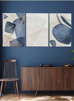 LOWHA Set Of 3 Framed Canvas Wall Arts Stretched Over Wooden Frame, Abstract Elements Paintings, For Home, Living Room, Office Decor  - Image 2