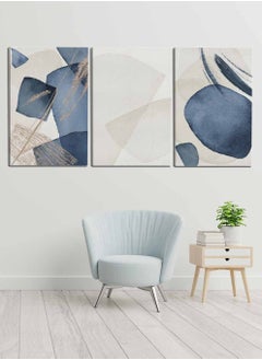 LOWHA Set Of 3 Framed Canvas Wall Arts Stretched Over Wooden Frame, Abstract Elements Paintings, For Home, Living Room, Office Decor  - Image 3