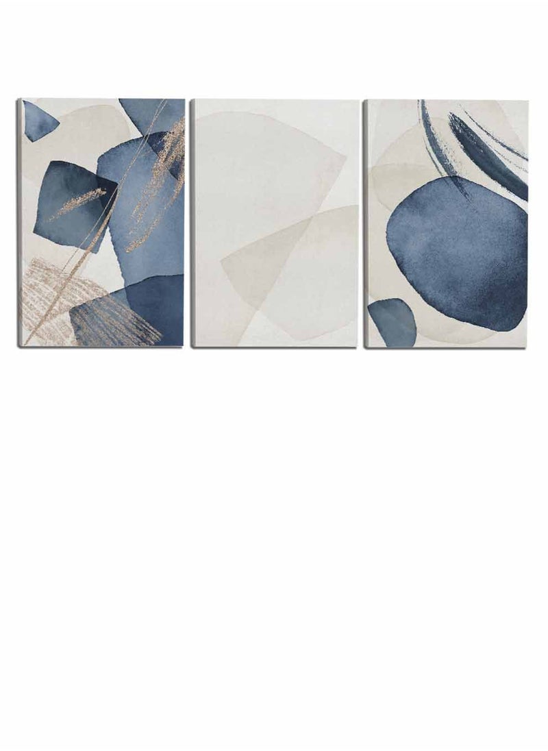 LOWHA Set Of 3 Framed Canvas Wall Arts Stretched Over Wooden Frame, Abstract Elements Paintings, For Home, Living Room, Office Decor  - Image 4