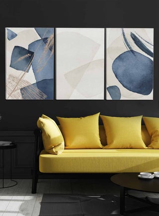 Set Of 3 Framed Canvas Wall Arts Stretched Over Wooden Frame, Abstract Elements Paintings, For Home, Living Room, Office Decor - pzsku/ZF1F02271D416AD5FADFCZ/45/_/1678239015/7563a84d-576f-4524-bedb-3736f602a8e8