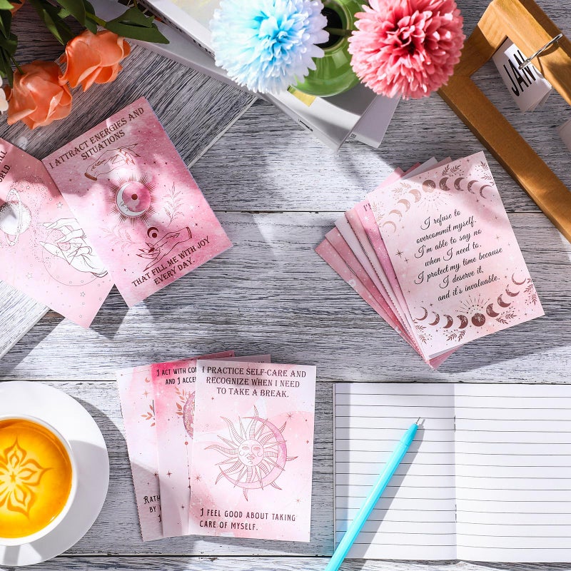 Tatuo 24 Pcs Positive Affirmation Notebooks Inspirational Notebook Small Motivational Encouragement Notepads Daily Affirmations Journal for Women Men Adult Party Favor Coworker Gifts(Pink Star) - Image 5