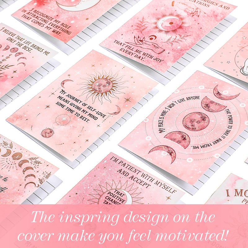 Tatuo 24 Pcs Positive Affirmation Notebooks Inspirational Notebook Small Motivational Encouragement Notepads Daily Affirmations Journal for Women Men Adult Party Favor Coworker Gifts(Pink Star) - Image 3