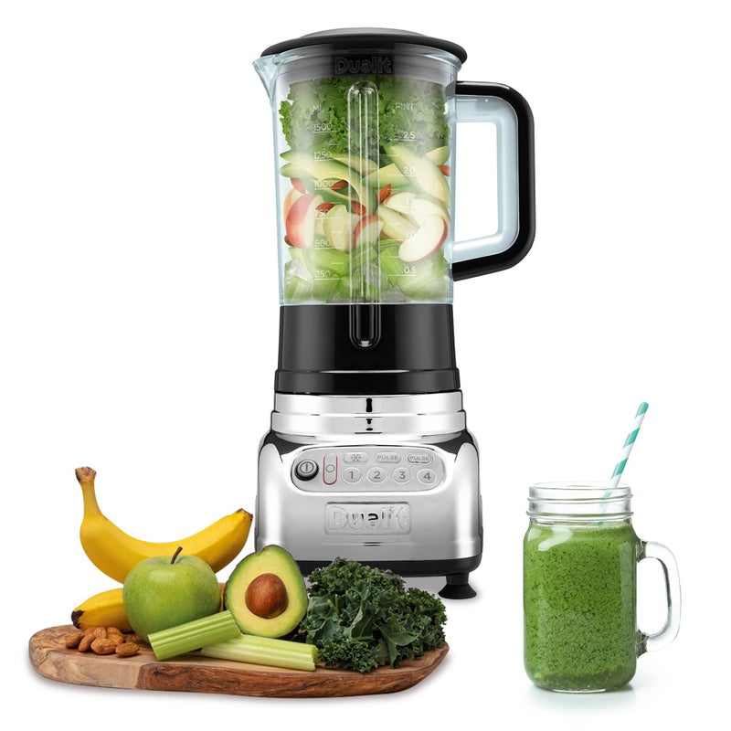 Dualit VortecS Electric Blender  Smoothie Maker  1000W  2L Capacity  7 Settings  Ice Crush  Coctail Maker Shatterproof  Chrome Plated ABS  AntiBounce Feature  83850