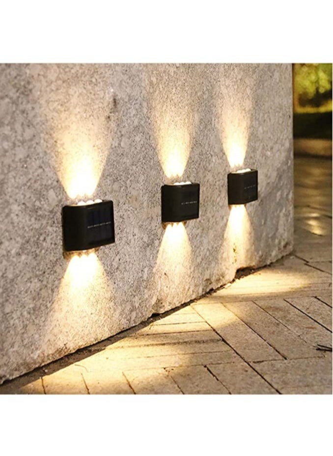 Rewell 2-Pieces 6 Lamp Beads LED Solar Outdoor Waterproof Warm Light Wall Lamps Light the Yard and Garden  - Image 2