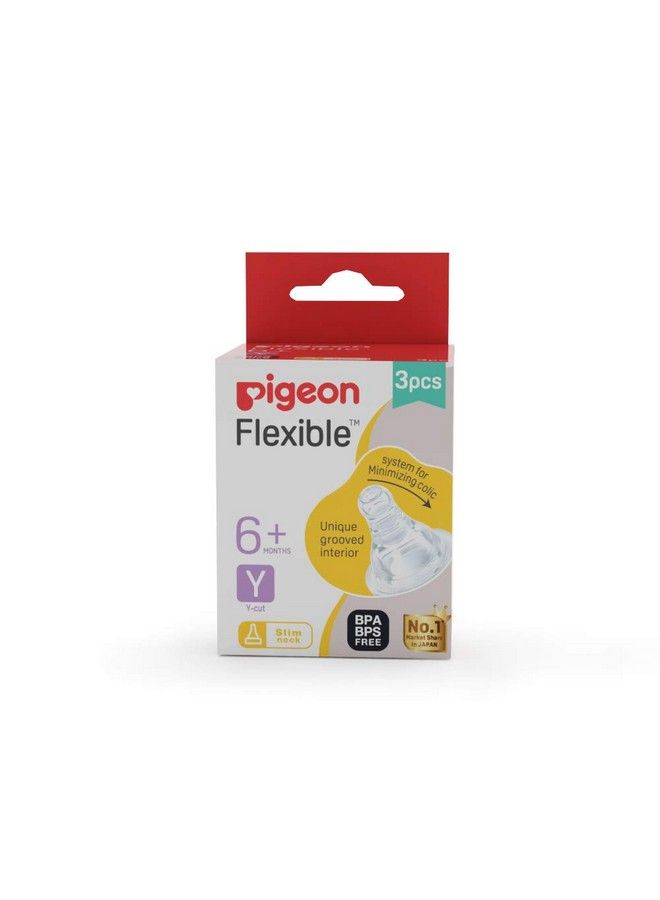 pigeon Peristaltic Nipple Y Cutfor 6+ Month Babiesbps Freebpa Freepack Of 3  - Image 2