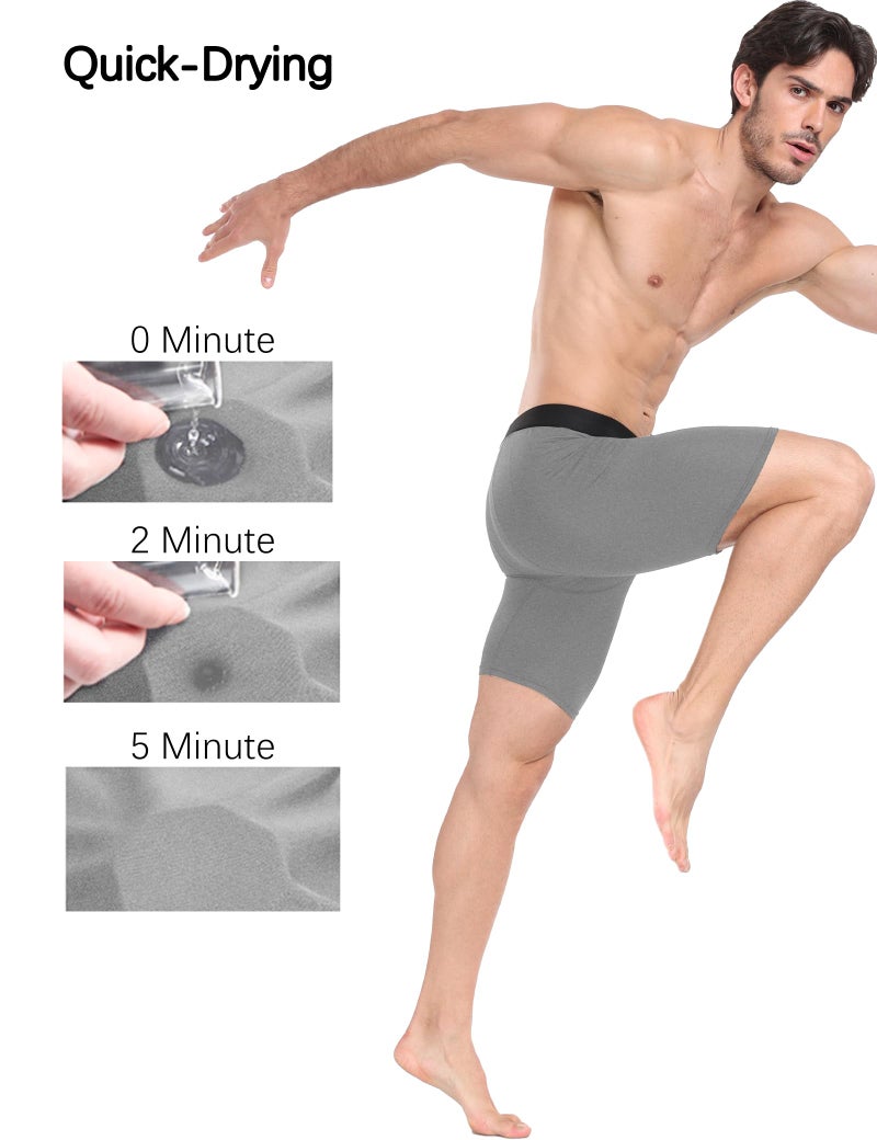 HovSiyla 6 Pack Compression Shorts Men Performance Sports Workout Athletic Running Underwear Shorts Spandex 2 Black 2 White 2 Grey Medium - Image 3