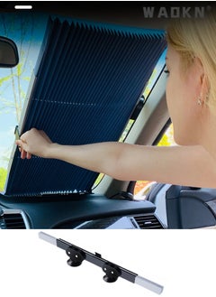 WAOKN Car Sun Shade For Front Windshield,Retractable Windshield Sun Shade for Car, Large Sun Visor Protector Blocks 99% UV Rays Keep Vehicle Cool, Auto Sunshade Fits Front Window of Various Models  - Image 1