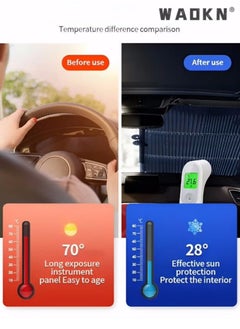 WAOKN Car Sun Shade For Front Windshield,Retractable Windshield Sun Shade for Car, Large Sun Visor Protector Blocks 99% UV Rays Keep Vehicle Cool, Auto Sunshade Fits Front Window of Various Models  - Image 2
