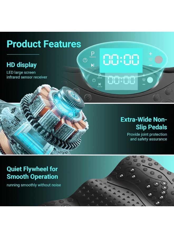 Vibration Plate Exercise Machine with 2 Resistance Bands, Whole Body Vibration Platform, 99 Speed Levels, Remote Control, LED Display, Anti-Slip Home Fitness Trainer - Image 2