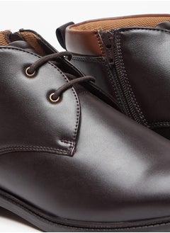 LBL Men Solid Chukka Boots with Zip Closure  - Image 5