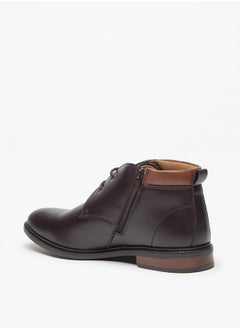 LBL Men Solid Chukka Boots with Zip Closure  - Image 2