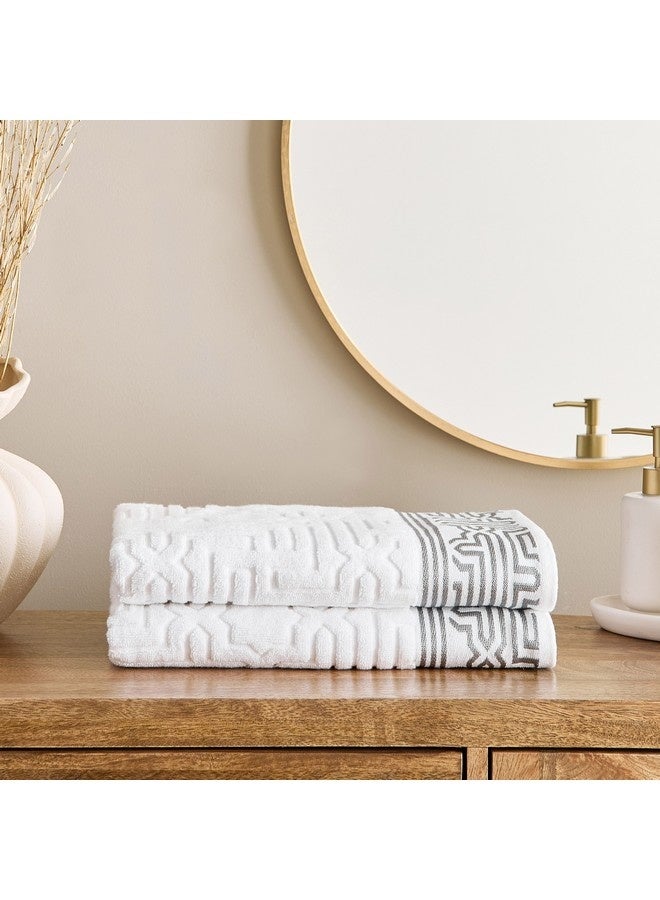 Home Box Skyline Mirage Lurex Patterned Cotton Bath Sheet 150 x 80 cm  - Image 1
