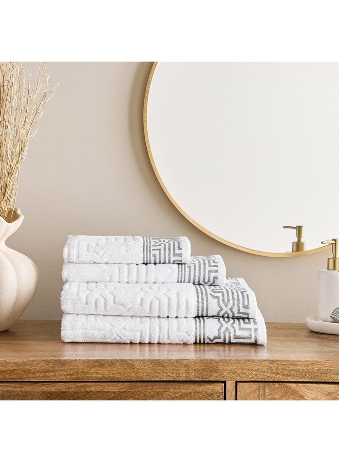 Home Box Skyline Mirage Lurex Patterned Cotton Bath Sheet 150 x 80 cm  - Image 5