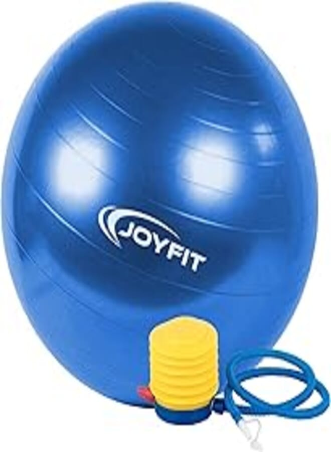 JoyFit JoyFit Yoga Ball- Anti Burst Exercise Ball with Inflation Pump, Non-Slip Gym Ball, for Yoga, Pilates, Core Training Exercises at Home and Gym- Suitable for Men and Women [1 Pc] 