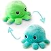 TeeTurtle Reversible Octopus Plushie 4Inch Green Aqua TwoSided Flip Plush Toy with Embroidered Details Cute Mini Collectible Plush for Kids Teens and Adults - Image 3