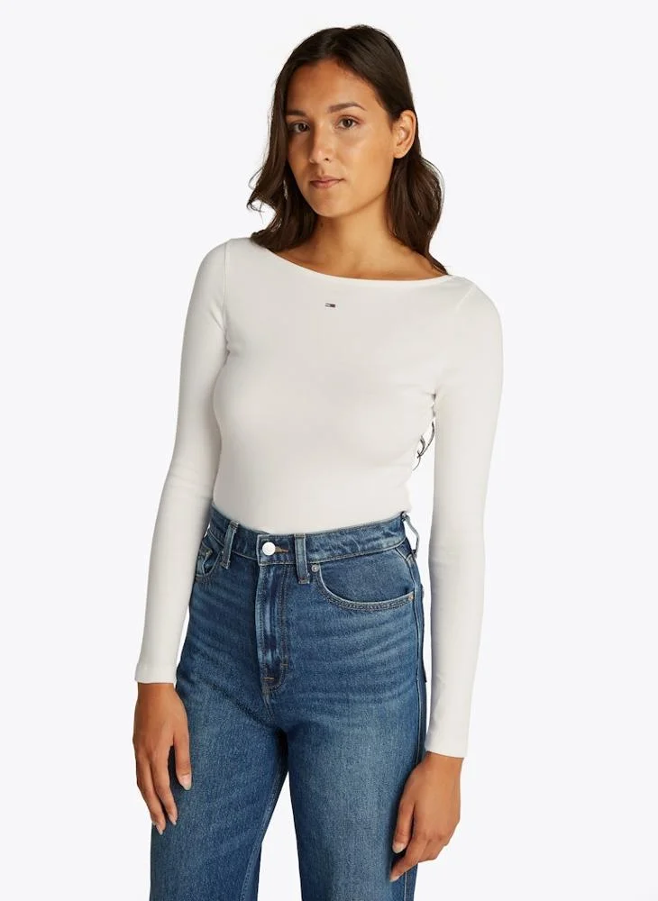 TOMMY JEANS Striped Boat Neck T-Shirt