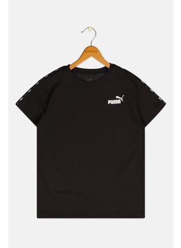 Kids Girl Brand Logo Tee, Black