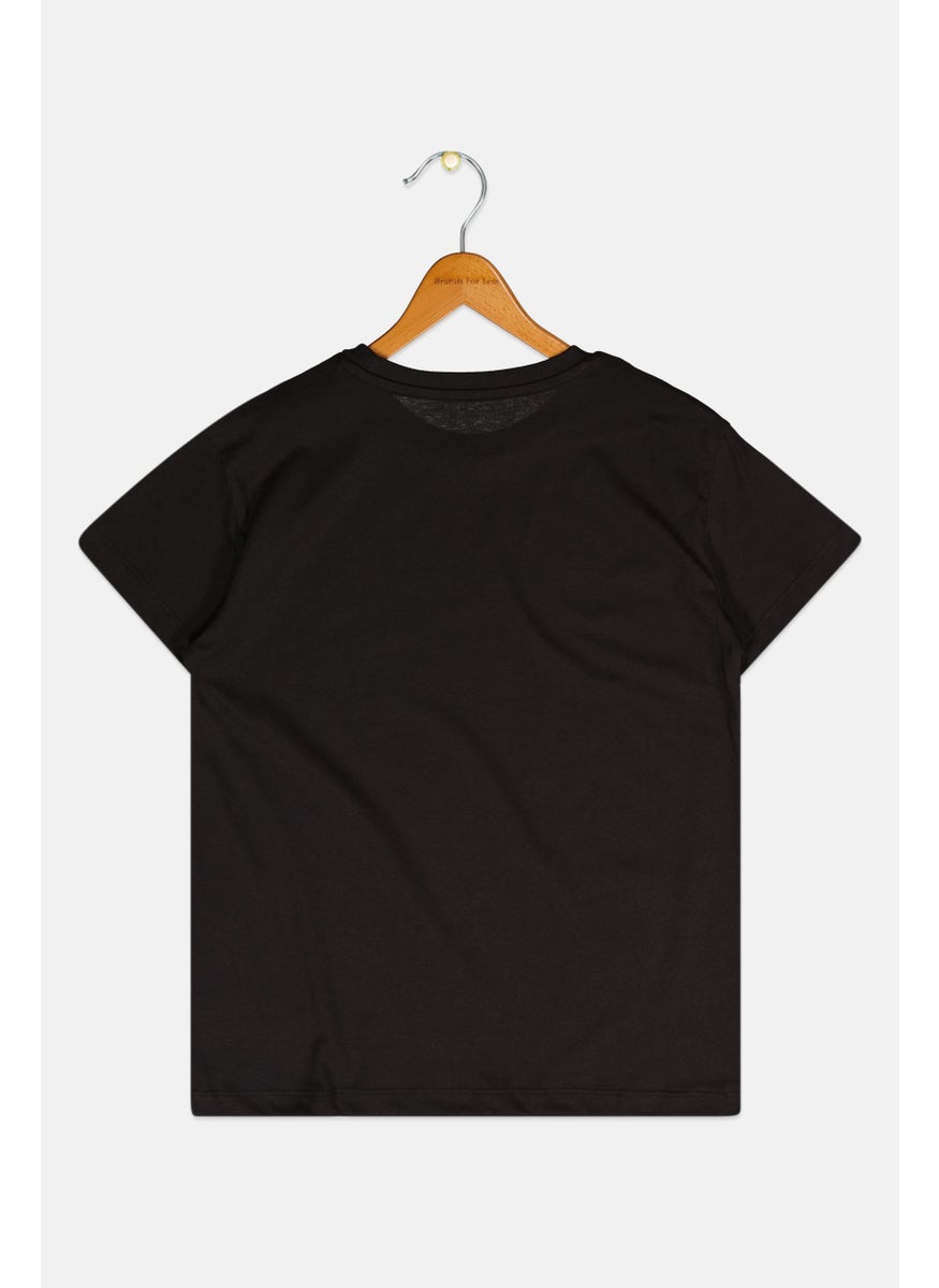 PUMA - Kids Girl Brand Logo Tee, Black - Image 1