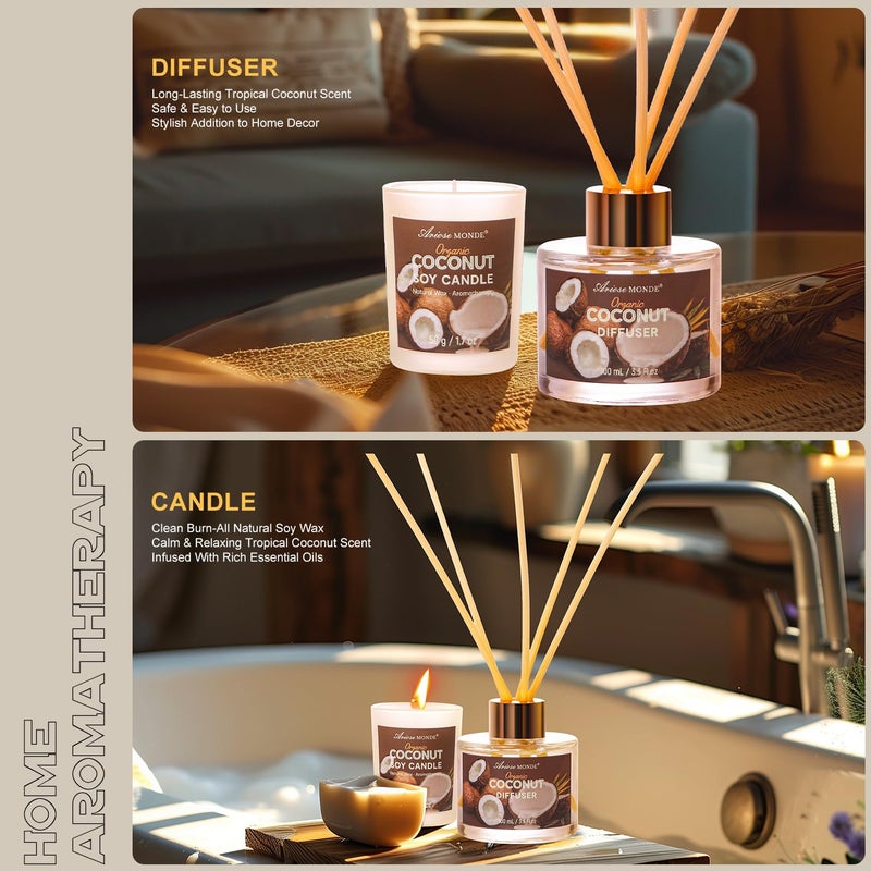 ArioseMonde Spa Gift Baskets for Women Coconut Bath Gift Set for Women Include Bubble Bath Shower Steamers Bath Salt Bath and Body Spa Kit Mom Birthday Gifts from Daughter Birthday Gift Basket for Mom - Image 5